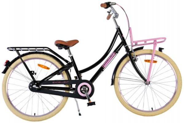 Volare Excellent Kinderfiets - Meisjes - 24 inch - Zwart - 3 Versnellingen