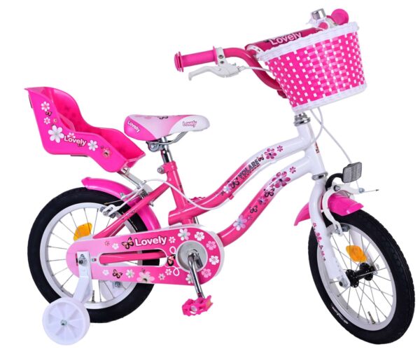 Volare Lovely Kinderfiets - Meisjes - 14 inch - Roze Wit - Twee Handremmen - Image 2