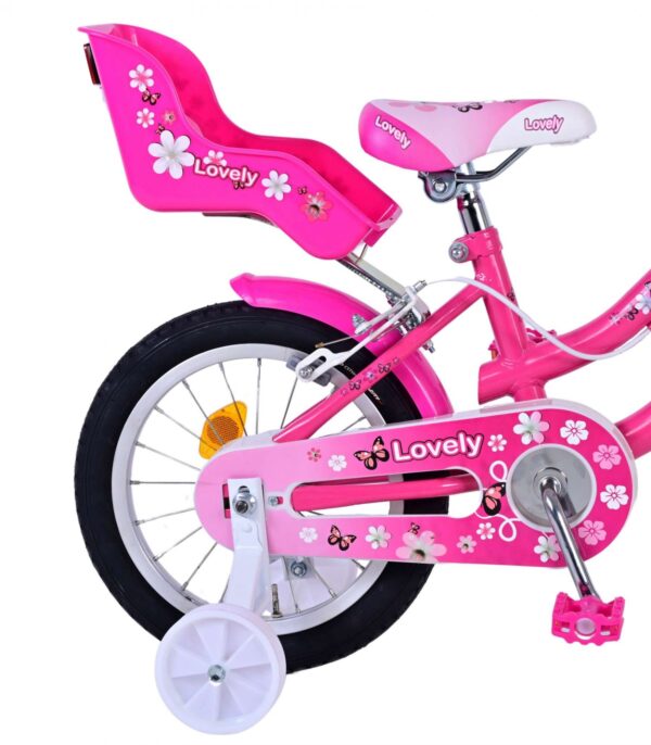 Volare Lovely Kinderfiets - Meisjes - 14 inch - Roze Wit - Twee Handremmen - Image 3