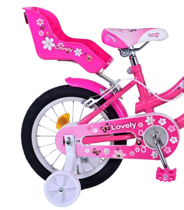 Volare Lovely Kinderfiets - Meisjes - 14 inch - Roze Wit - Twee Handremmen - Image 4