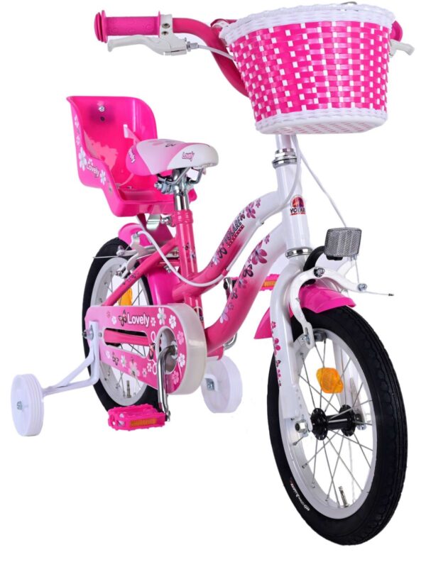 Volare Lovely Kinderfiets - Meisjes - 14 inch - Roze Wit - Twee Handremmen - Image 6