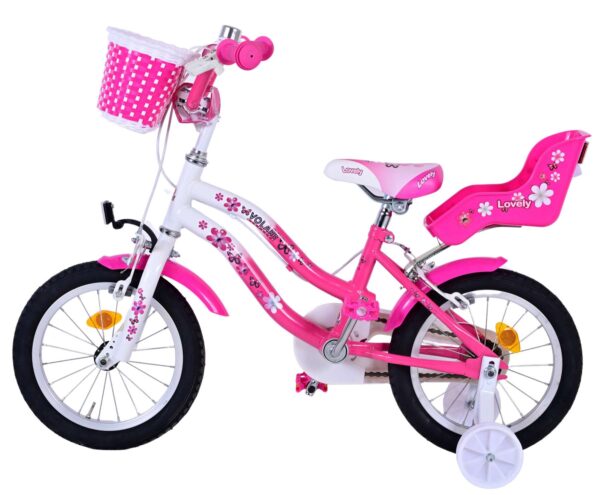 Volare Lovely Kinderfiets - Meisjes - 14 inch - Roze Wit - Twee Handremmen - Image 8