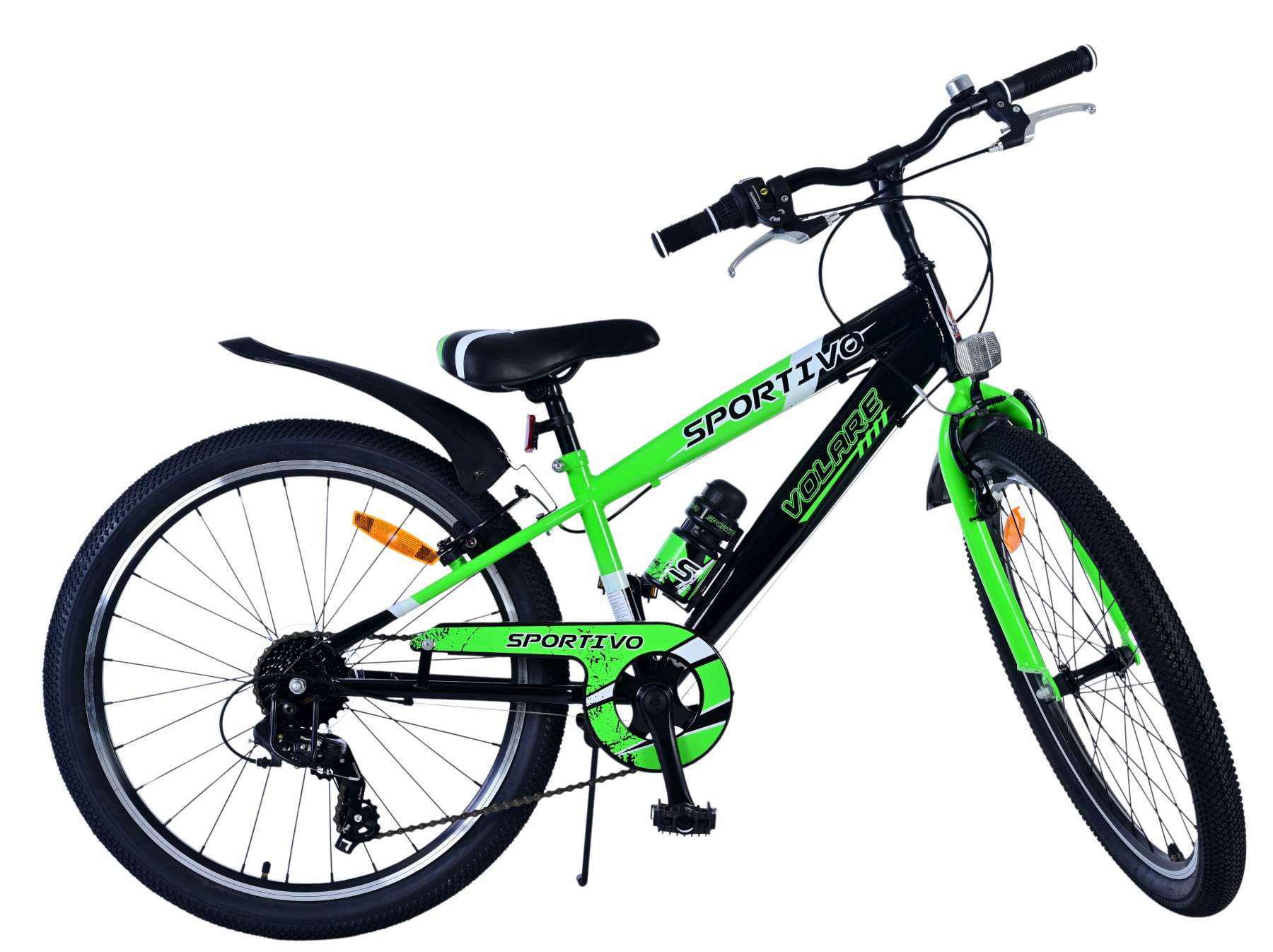 Volare Sportivo Kinderfiets - Jongens - 24 inch - Zwart Groen - 7 Speed - Afbeelding 10