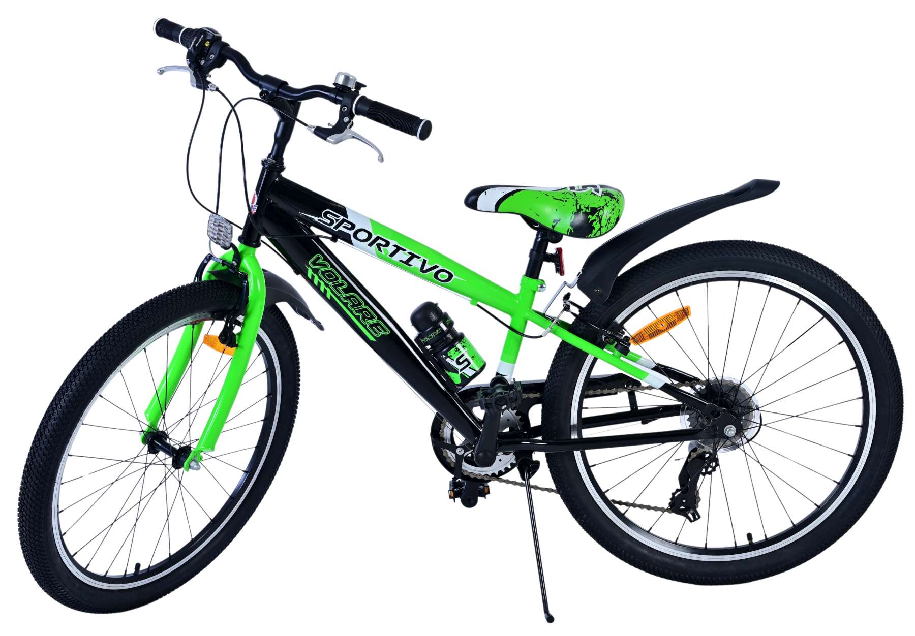 Volare Sportivo Kinderfiets - Jongens - 24 inch - Zwart Groen - 7 Speed - Afbeelding 9