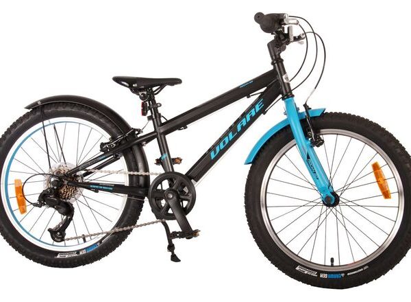 Volare Rocky Kinderfiets - 20 inch - Blauw Zwart - 85% afgemonteerd - 6 speed - Prime Collection