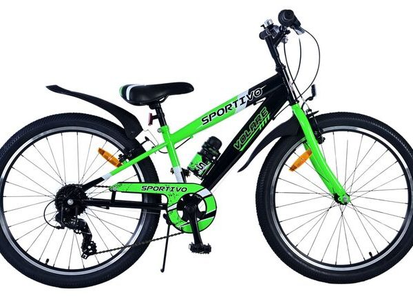 Volare Sportivo Kinderfiets - Jongens - 24 inch - Zwart Groen - 7 Speed