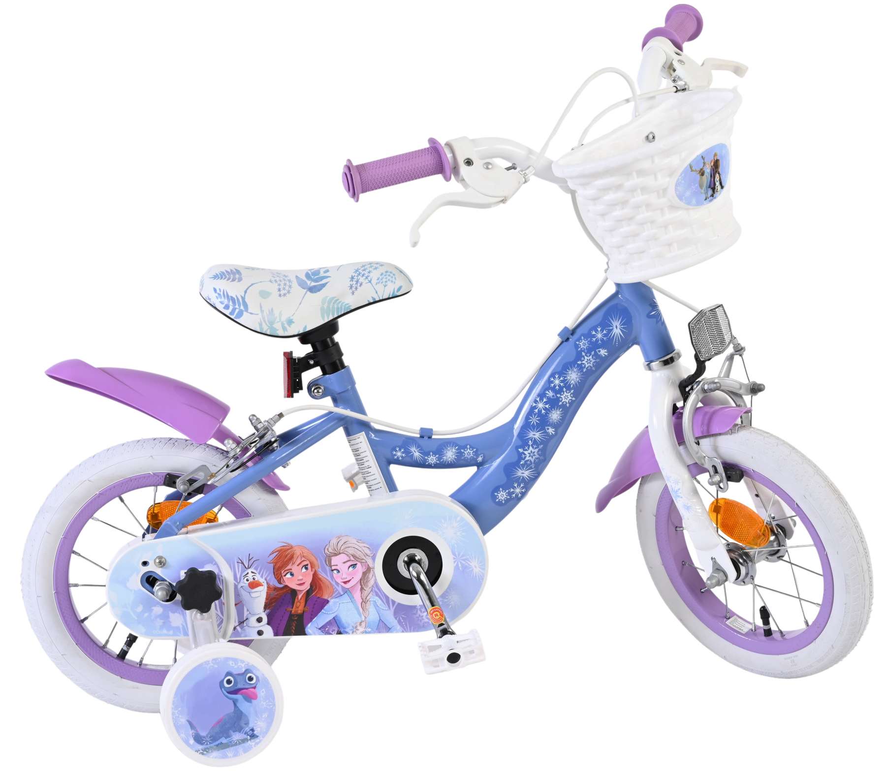 Disney Frozen 2 Kinderfiets - Meisjes - 12 inch - Blauw/Paars - Twee handremmen - Afbeelding 10