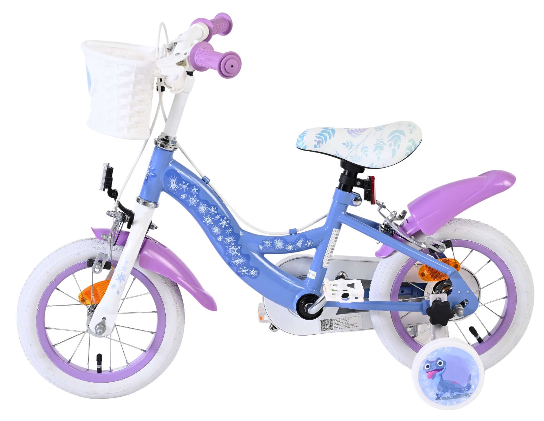 Disney Frozen 2 Kinderfiets - Meisjes - 12 inch - Blauw/Paars - Twee handremmen - Afbeelding 7