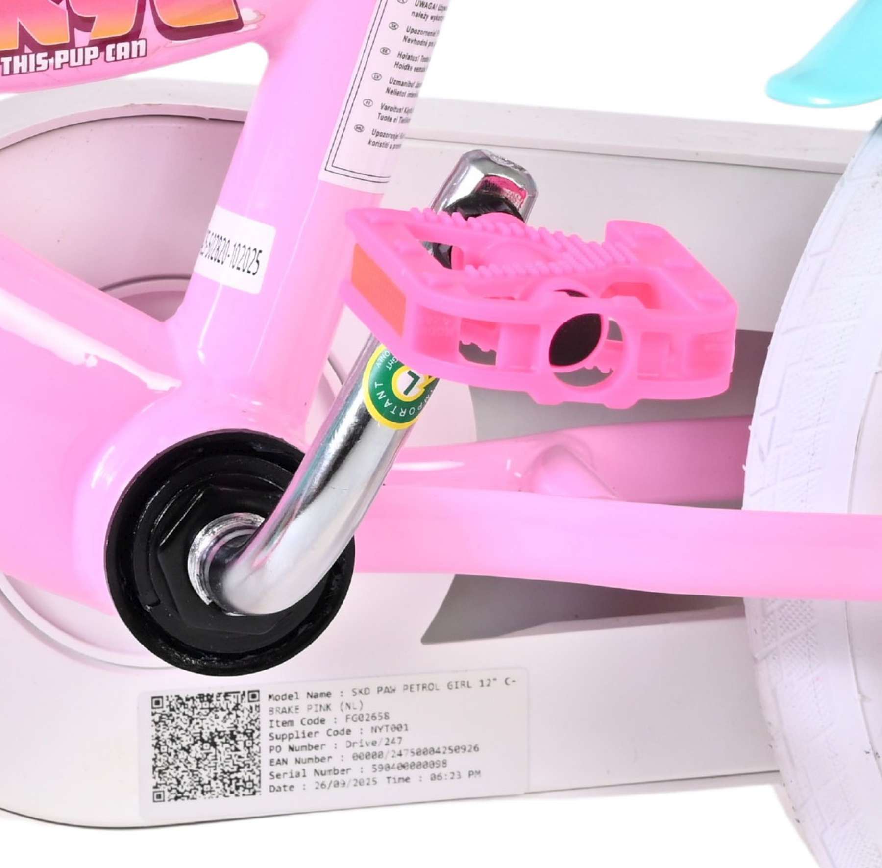 Paw Patrol Kinderfiets - Meisjes - 12 inch - Roze - Afbeelding 7