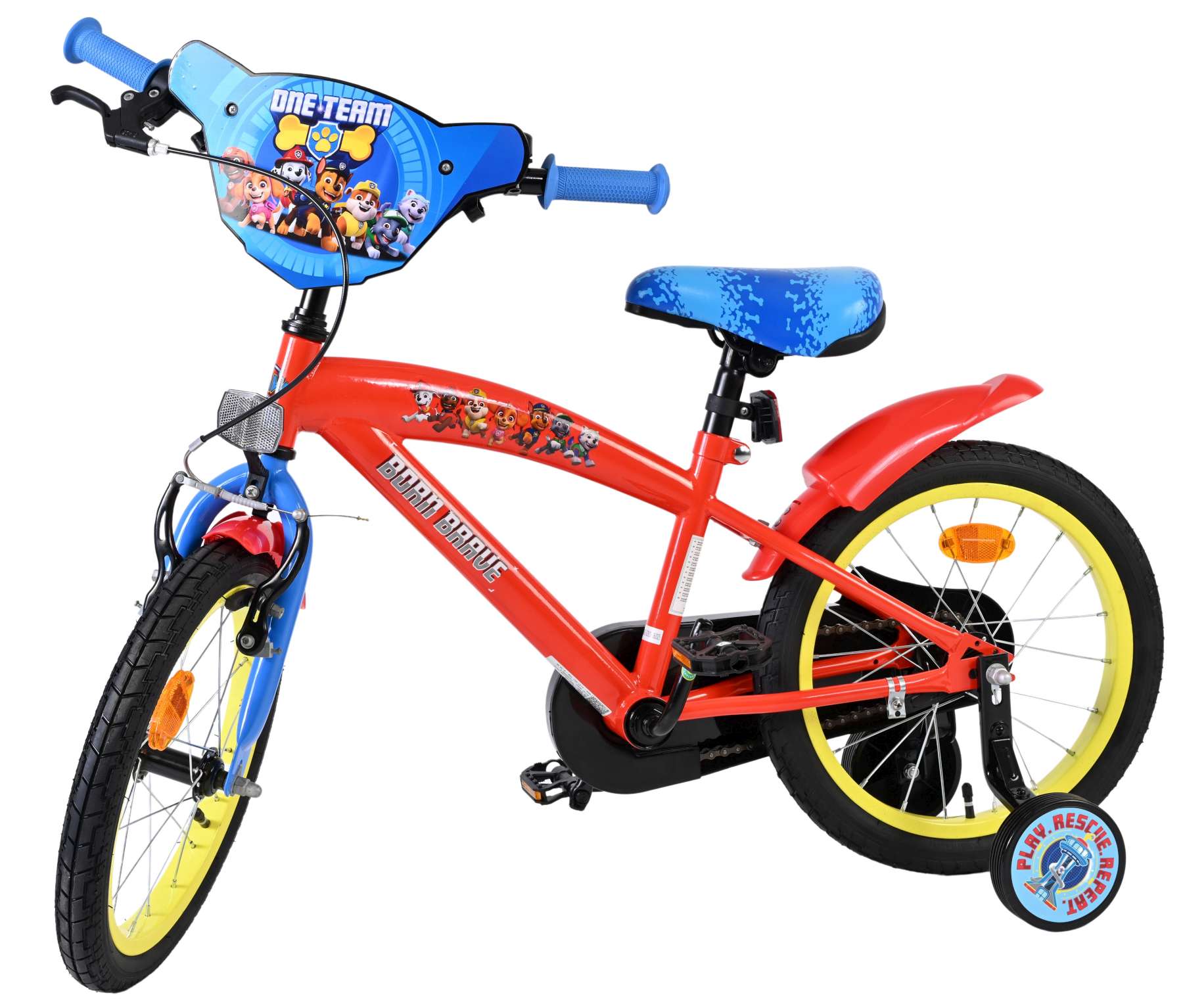 Paw Patrol Kinderfiets - Jongens - 16 inch - Rood Blauw - Afbeelding 8