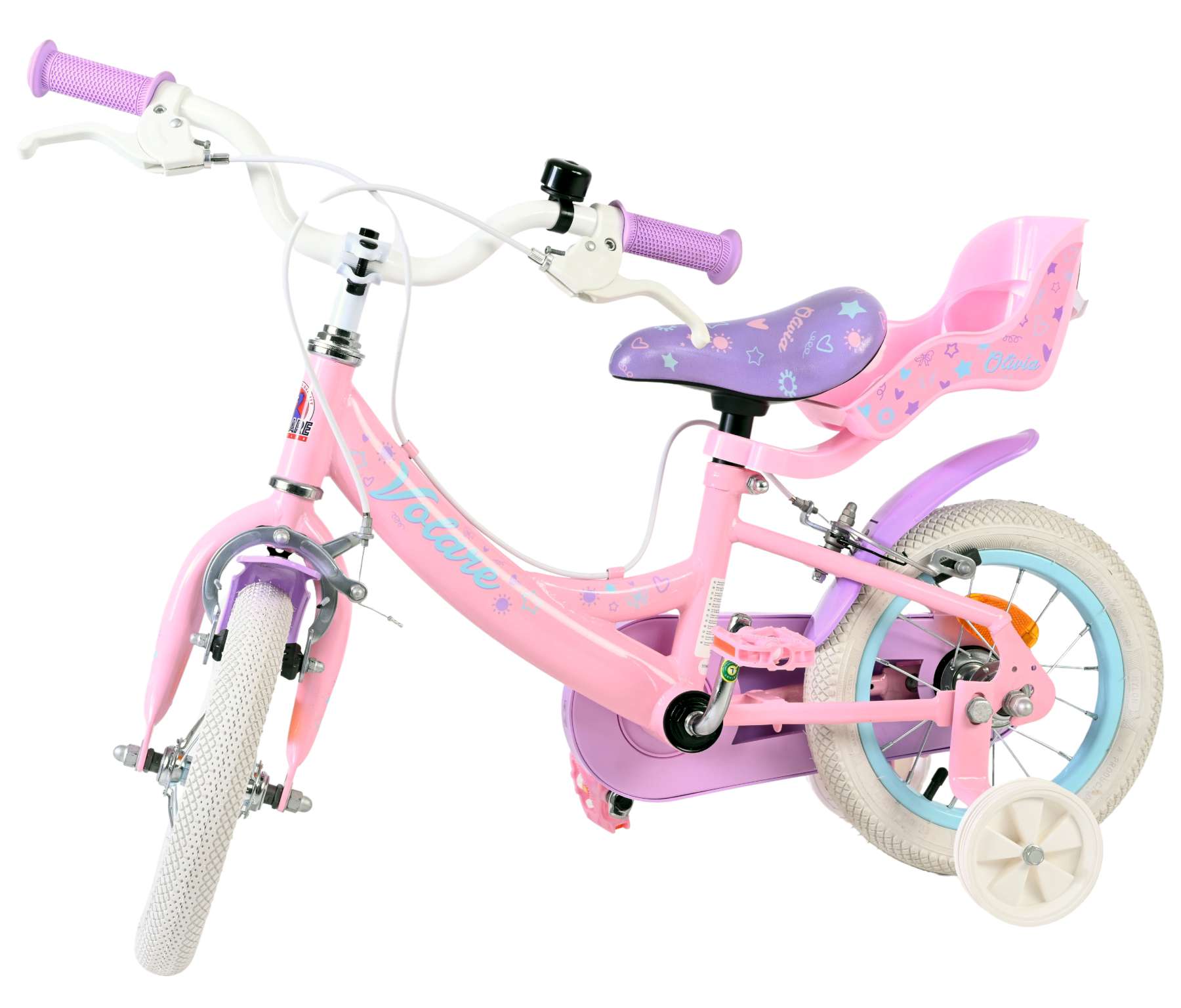 Volare Olivia Kinderfiets - Meisjes - 12 inch - Roze - Twee handremmen - Afbeelding 8
