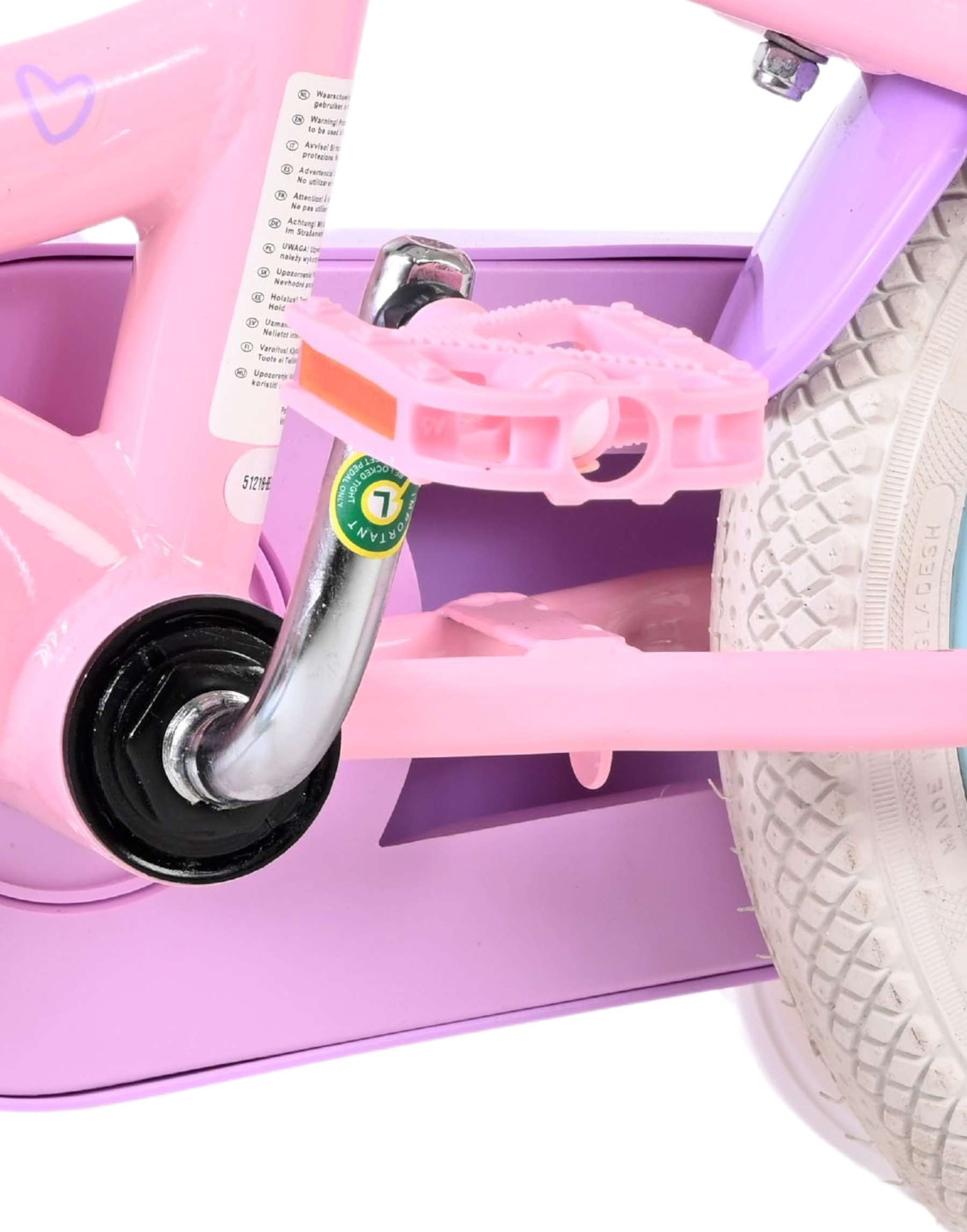 Volare Olivia Kinderfiets - Meisjes - 12 inch - Roze - Twee handremmen - Afbeelding 9