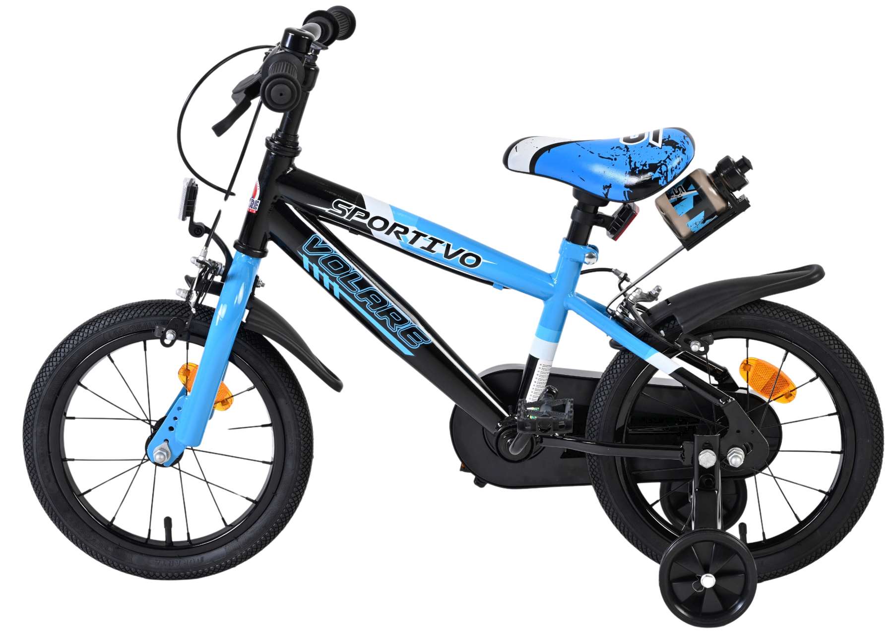 Volare Sportivo Kinderfiets - Jongens - 14 inch - Blauw - Twee handremmen - Afbeelding 8