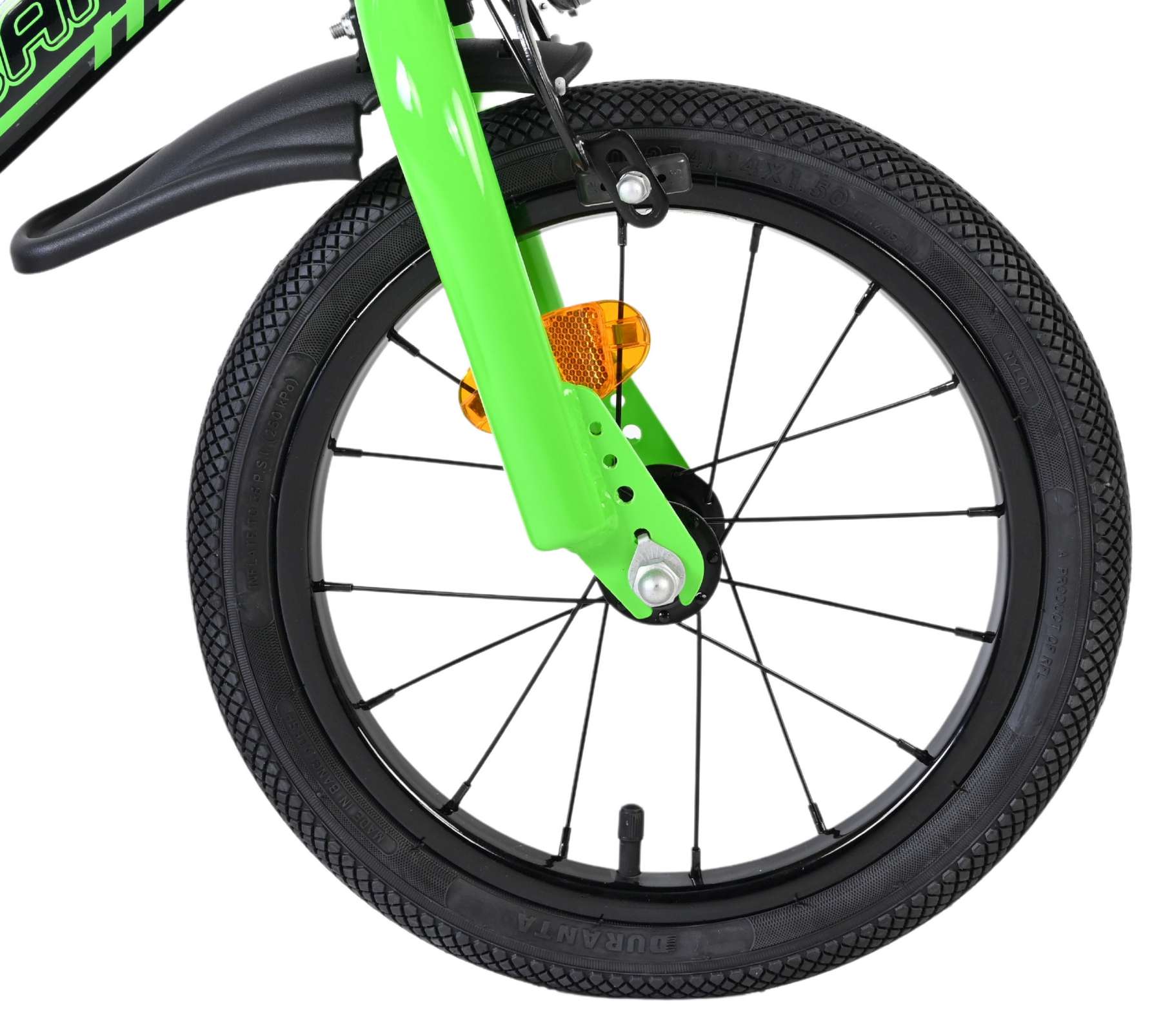 Volare Sportivo Kinderfiets - Jongens - 14 inch - Groen Zwart - Twee Handremmen - Afbeelding 3