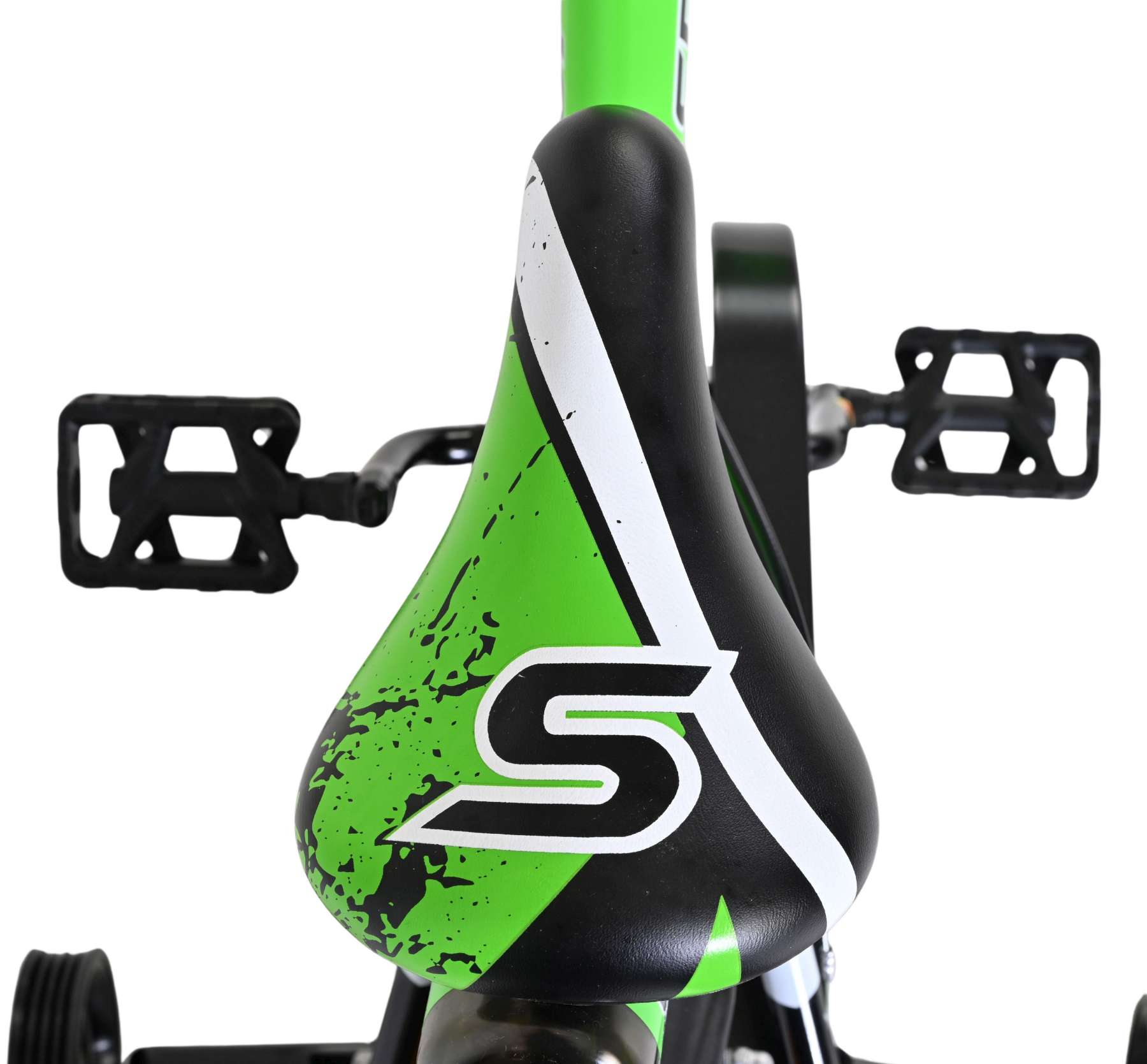 Volare Sportivo Kinderfiets - Jongens - 14 inch - Groen Zwart - Twee Handremmen - Afbeelding 4