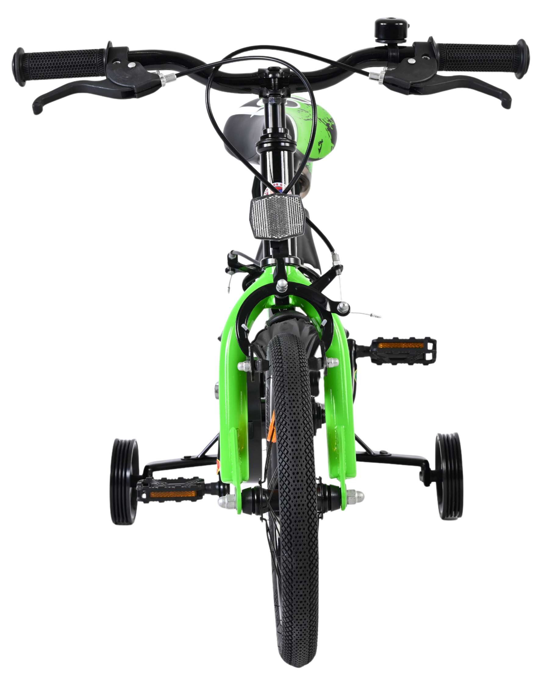 Volare Sportivo Kinderfiets - Jongens - 14 inch - Groen Zwart - Twee Handremmen - Afbeelding 6