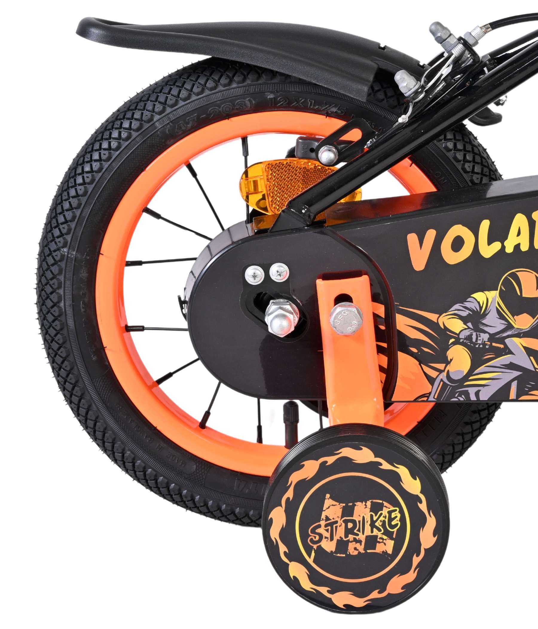 Volare Strike Kinderfiets - Jongens - 12 inch - Oranje - Twee handremmen - Afbeelding 3