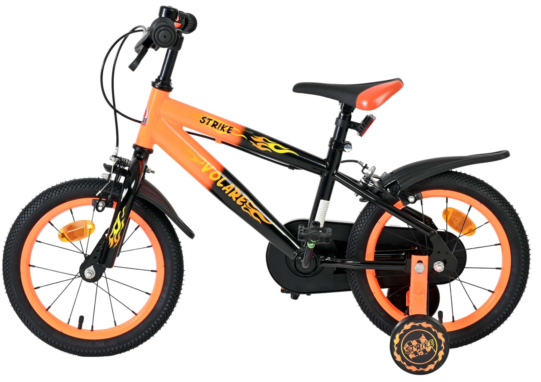 Volare Strike Kinderfiets - Jongens - 14 inch - Oranje - Twee handremmen - Afbeelding 7