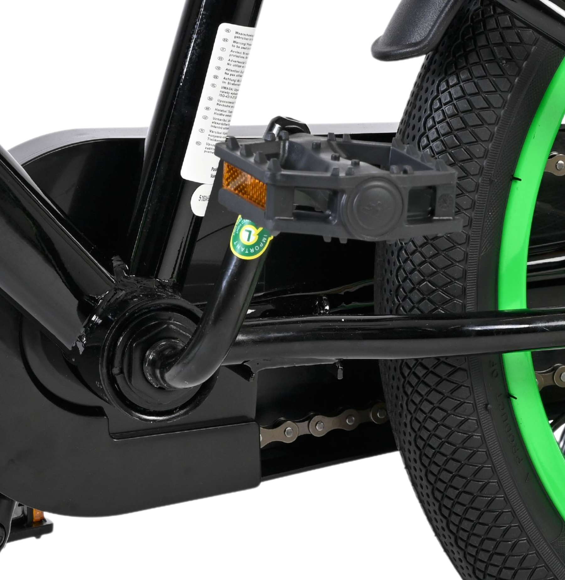 Volare Strike Kinderfiets - Jongens - 16 inch - Zwart Groen - Afbeelding 9