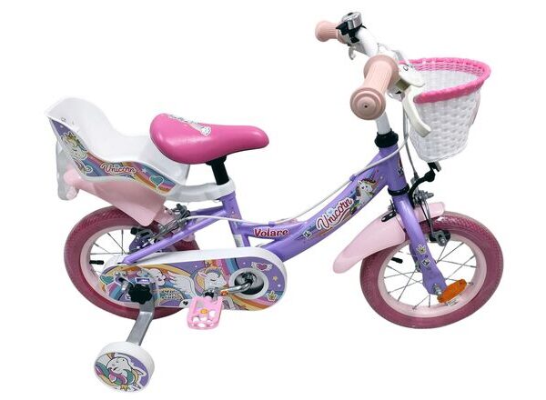 Volare Unicorn Kinderfiets - Meisjes - 12 inch - Paars - Twee handremmen