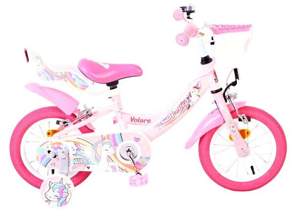 Volare Unicorn Kinderfiets - Meisjes - 12 inch - Roze - Twee handremmen