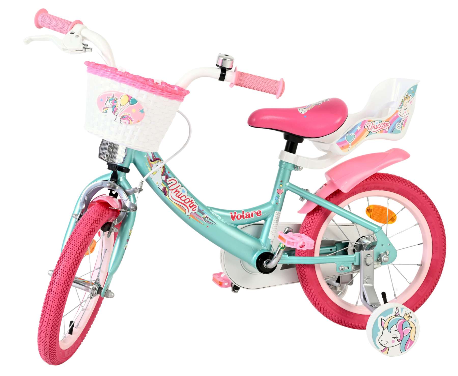 Volare Unicorn Kinderfiets - Meisjes - 14 inch - Groen - Afbeelding 8