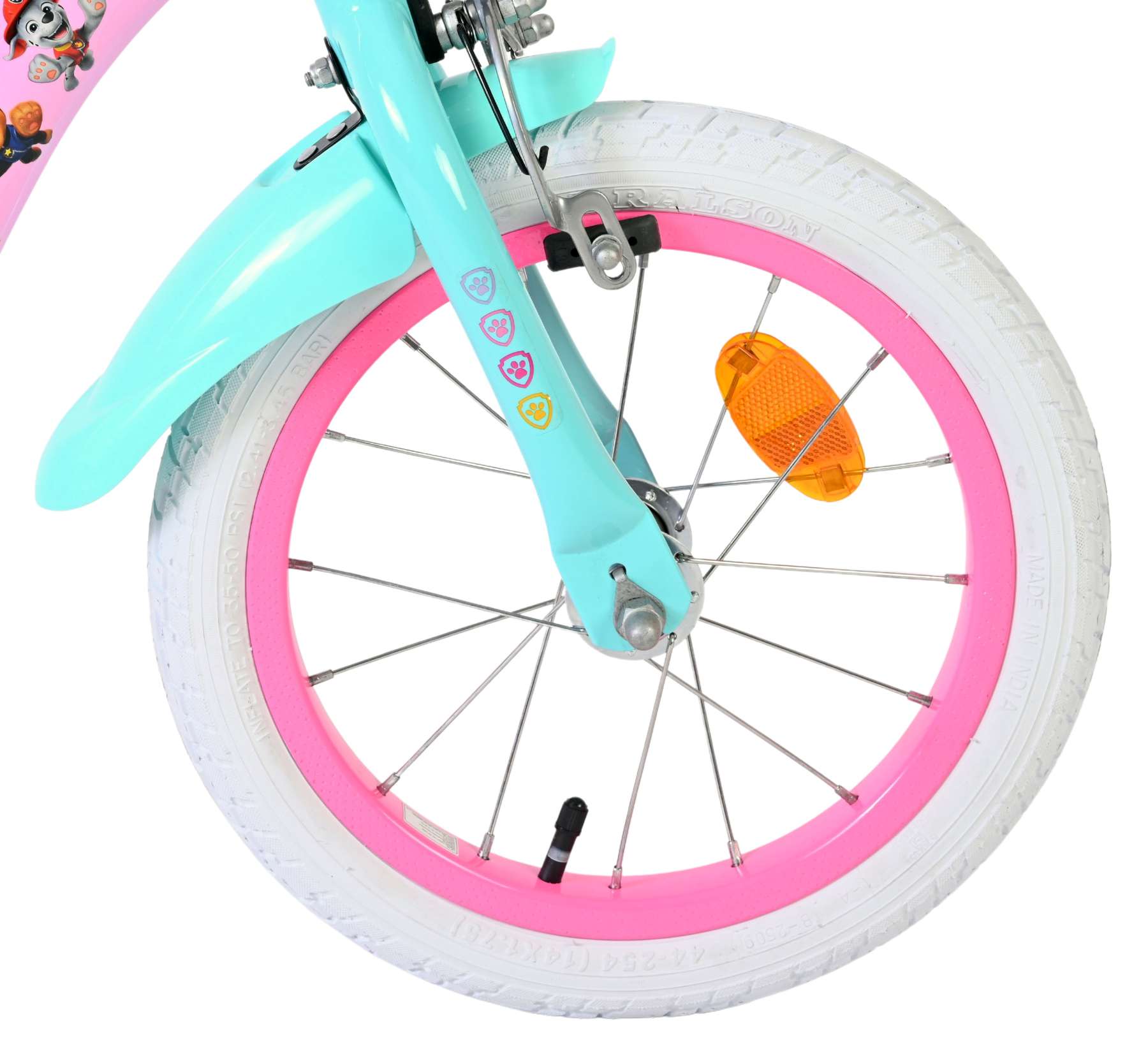 Paw Patrol Kinderfiets - Meisjes - 14 inch - Roze - Twee handremmen - Afbeelding 3