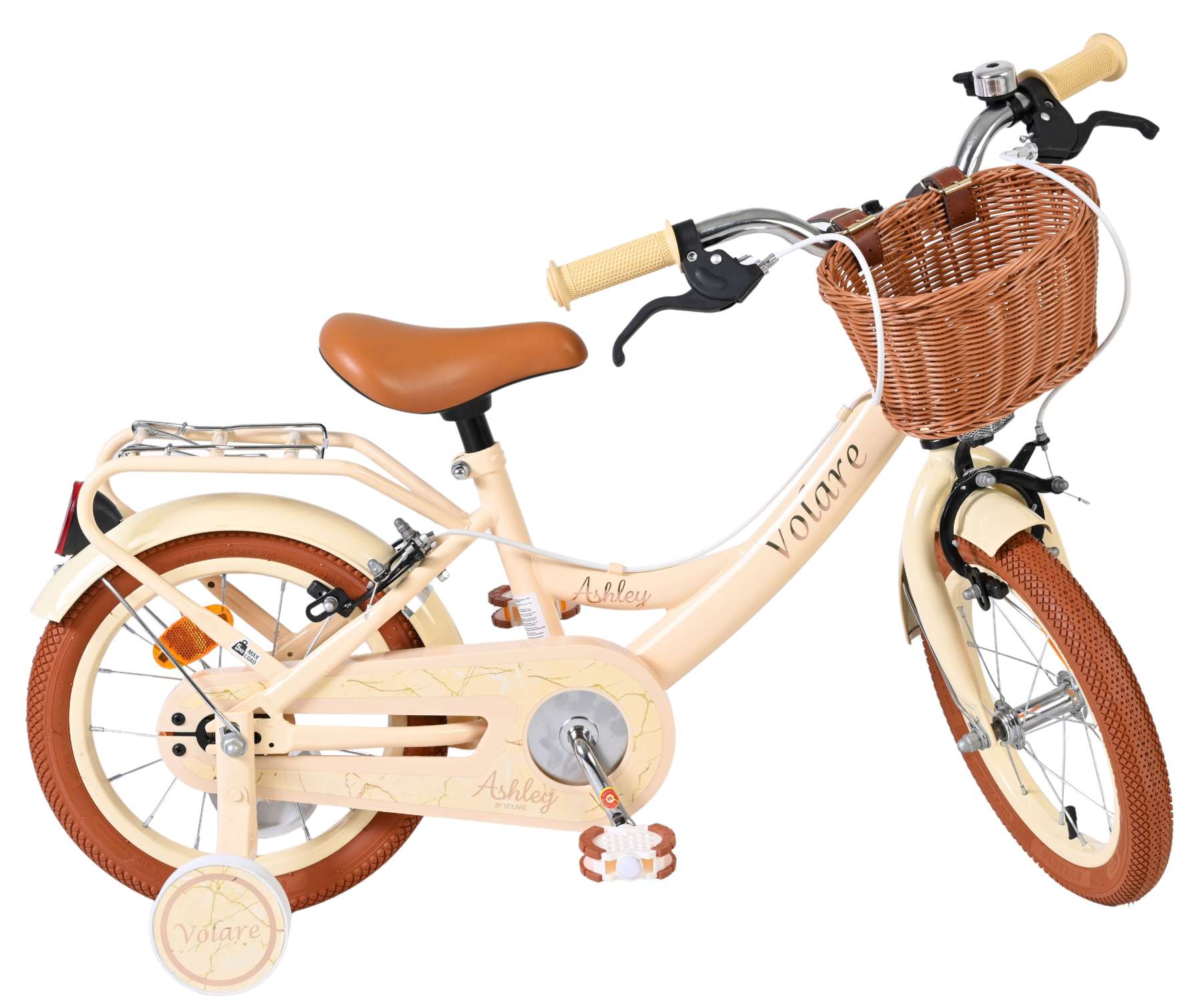 Volare Ashley Kinderfiets - Meisjes - 14 inch - Creme - Twee Handremmen - Afbeelding 9
