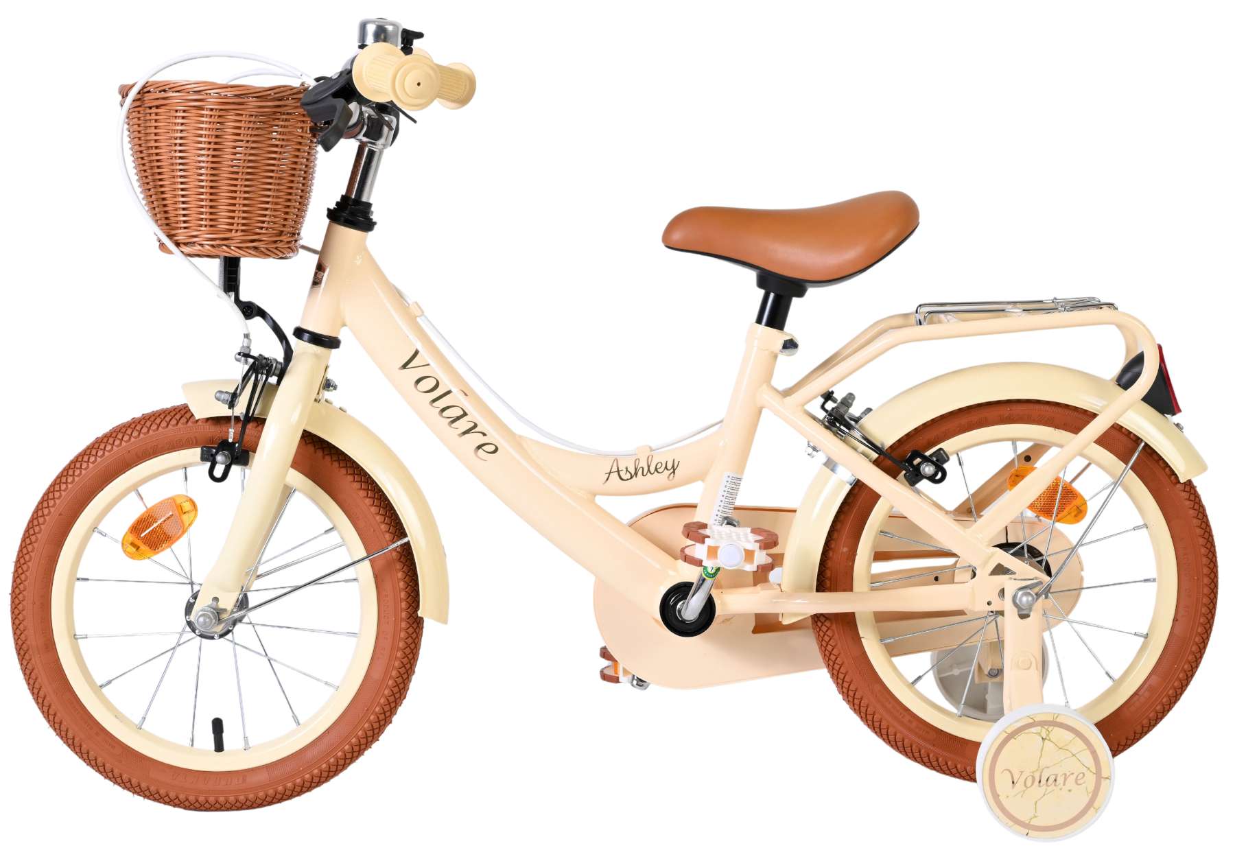 Volare Ashley Kinderfiets - Meisjes - 14 inch - Creme - Twee Handremmen - Afbeelding 6