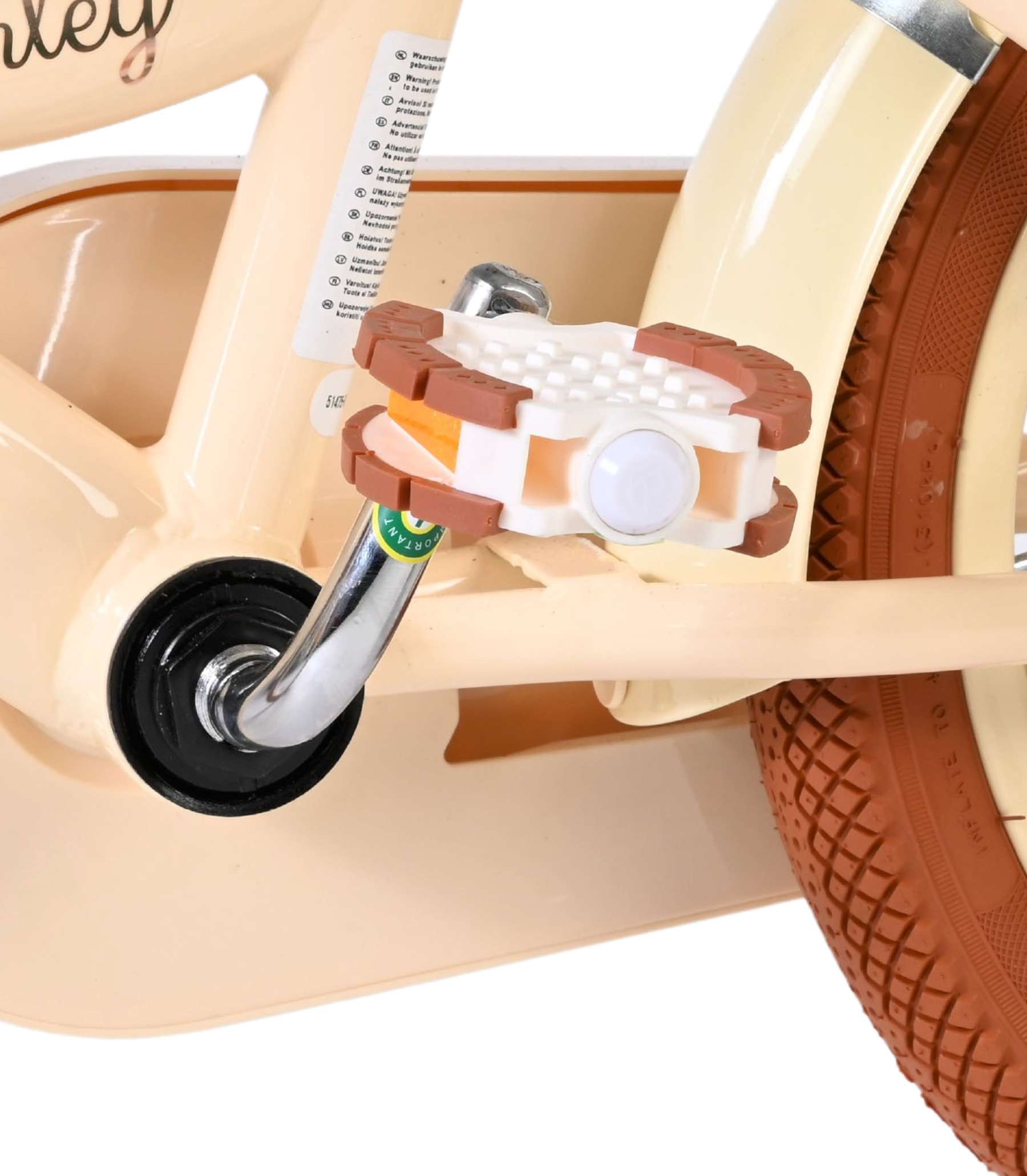 Volare Ashley Kinderfiets - Meisjes - 14 inch - Creme - Twee Handremmen - Afbeelding 8