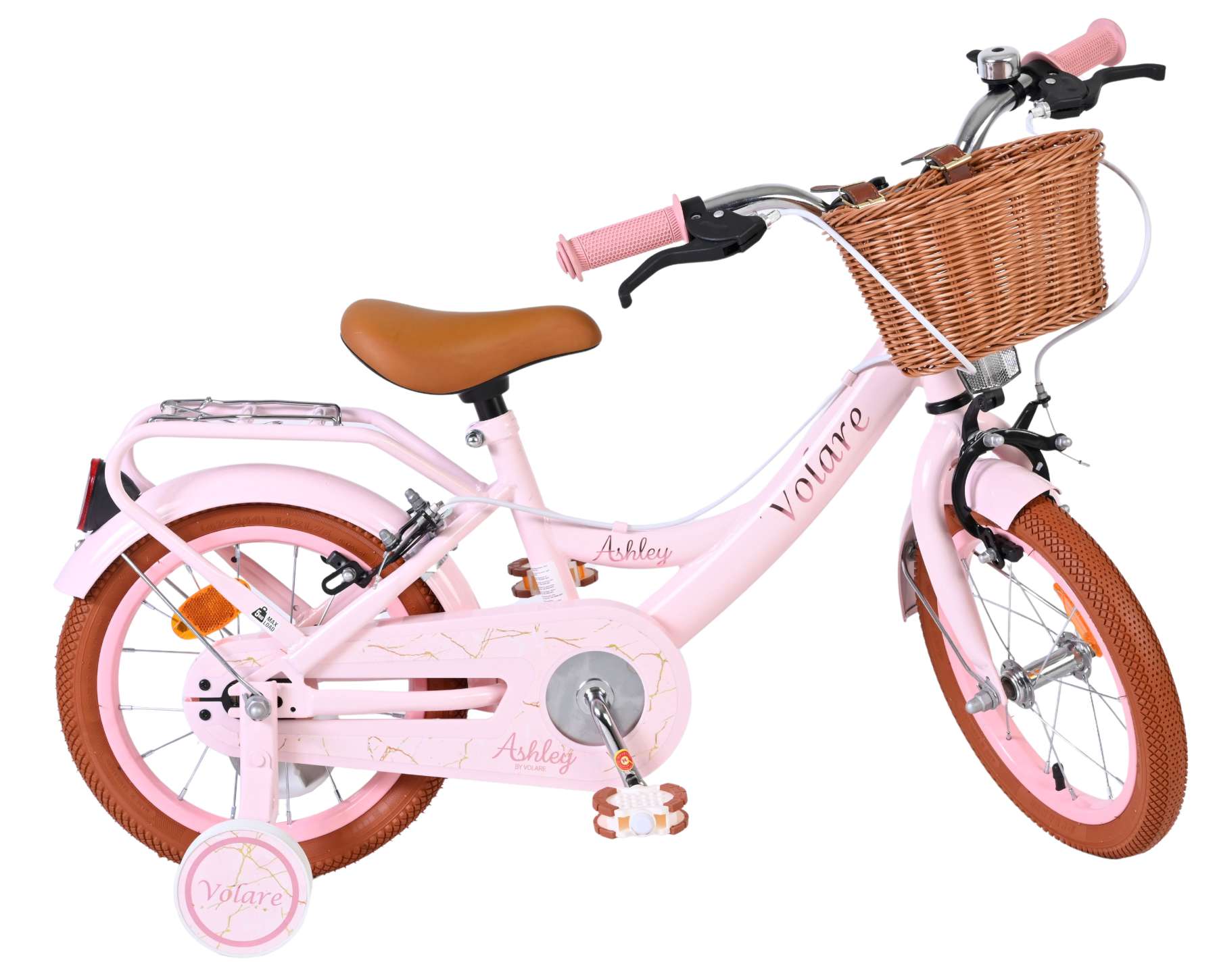 Volare Ashley Kinderfiets - Meisjes - 14 inch - Roze - Twee Handremmen - Afbeelding 10