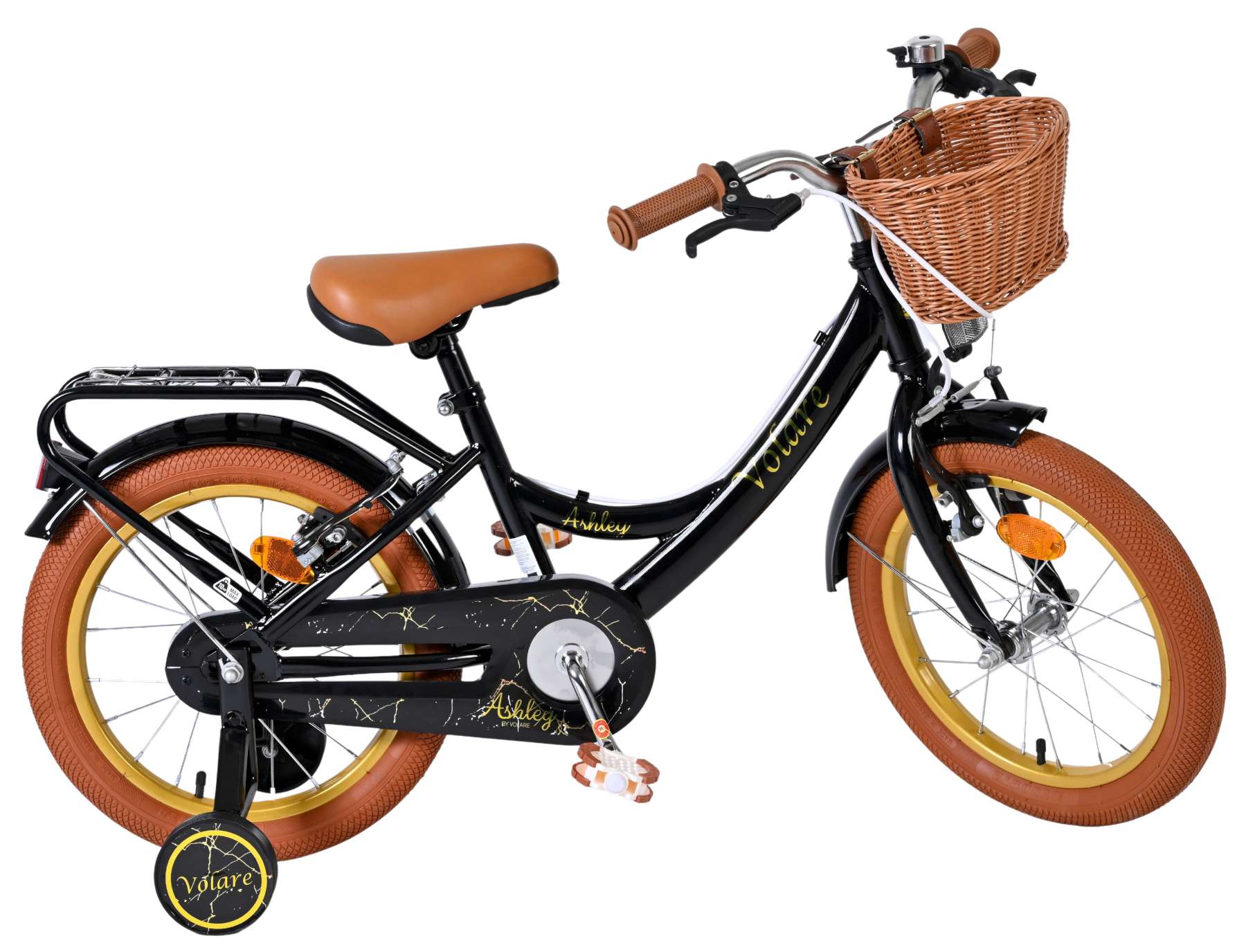 Volare Ashley Kinderfiets - Meisjes - 16 inch - Zwart - Twee Handremmen - Afbeelding 10