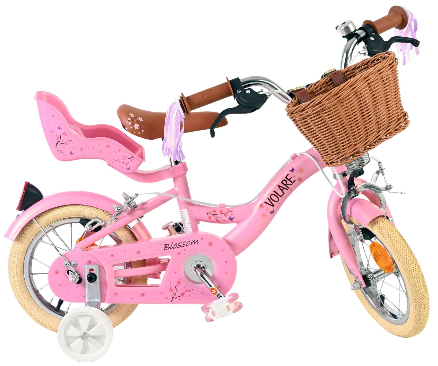Volare Blossom Kinderfiets - Meisjes - 12 inch - Roze - Twee handremmen - Afbeelding 10