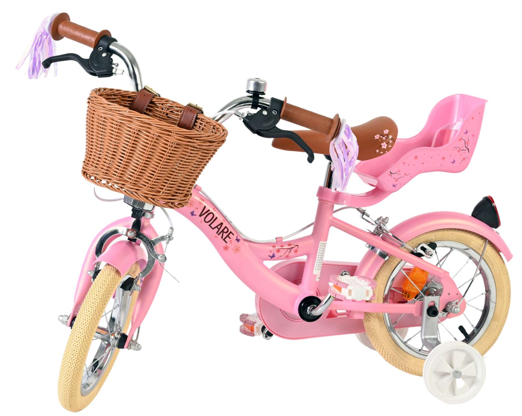 Volare Blossom Kinderfiets - Meisjes - 12 inch - Roze - Twee handremmen - Afbeelding 8