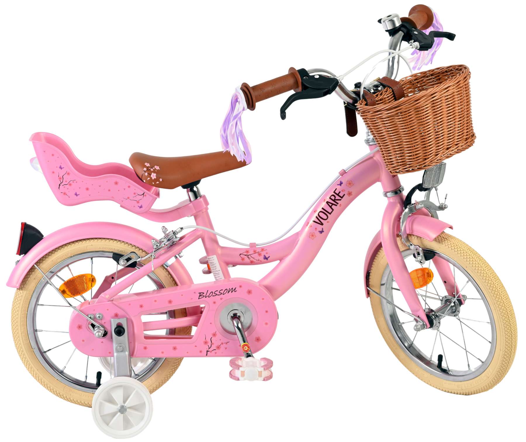 Volare Blossom Kinderfiets - Meisjes - 14 inch - Roze - Twee Handremmen - Afbeelding 10