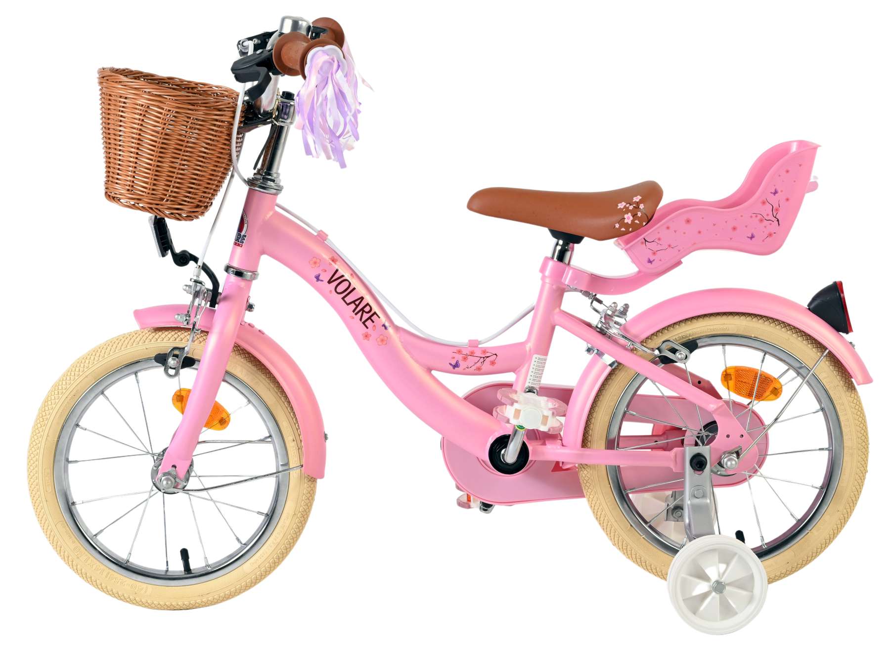 Volare Blossom Kinderfiets - Meisjes - 14 inch - Roze - Twee Handremmen - Afbeelding 7