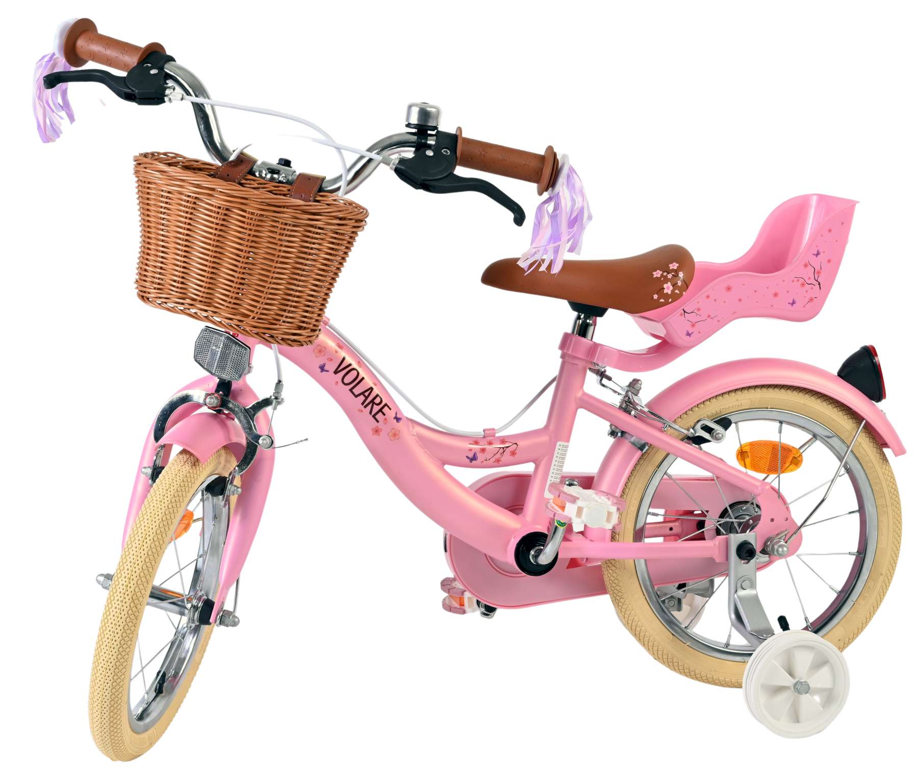 Volare Blossom Kinderfiets - Meisjes - 14 inch - Roze - Twee Handremmen - Afbeelding 8