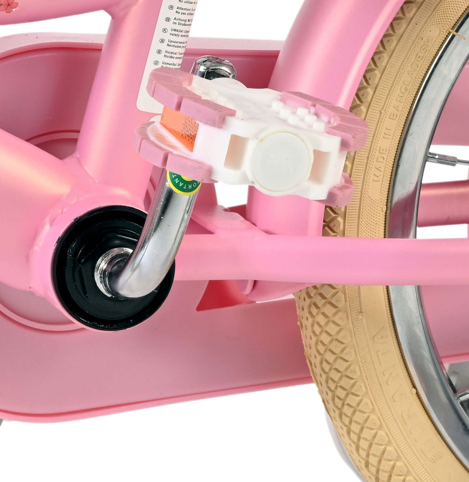 Volare Blossom Kinderfiets - Meisjes - 14 inch - Roze - Twee Handremmen - Afbeelding 9