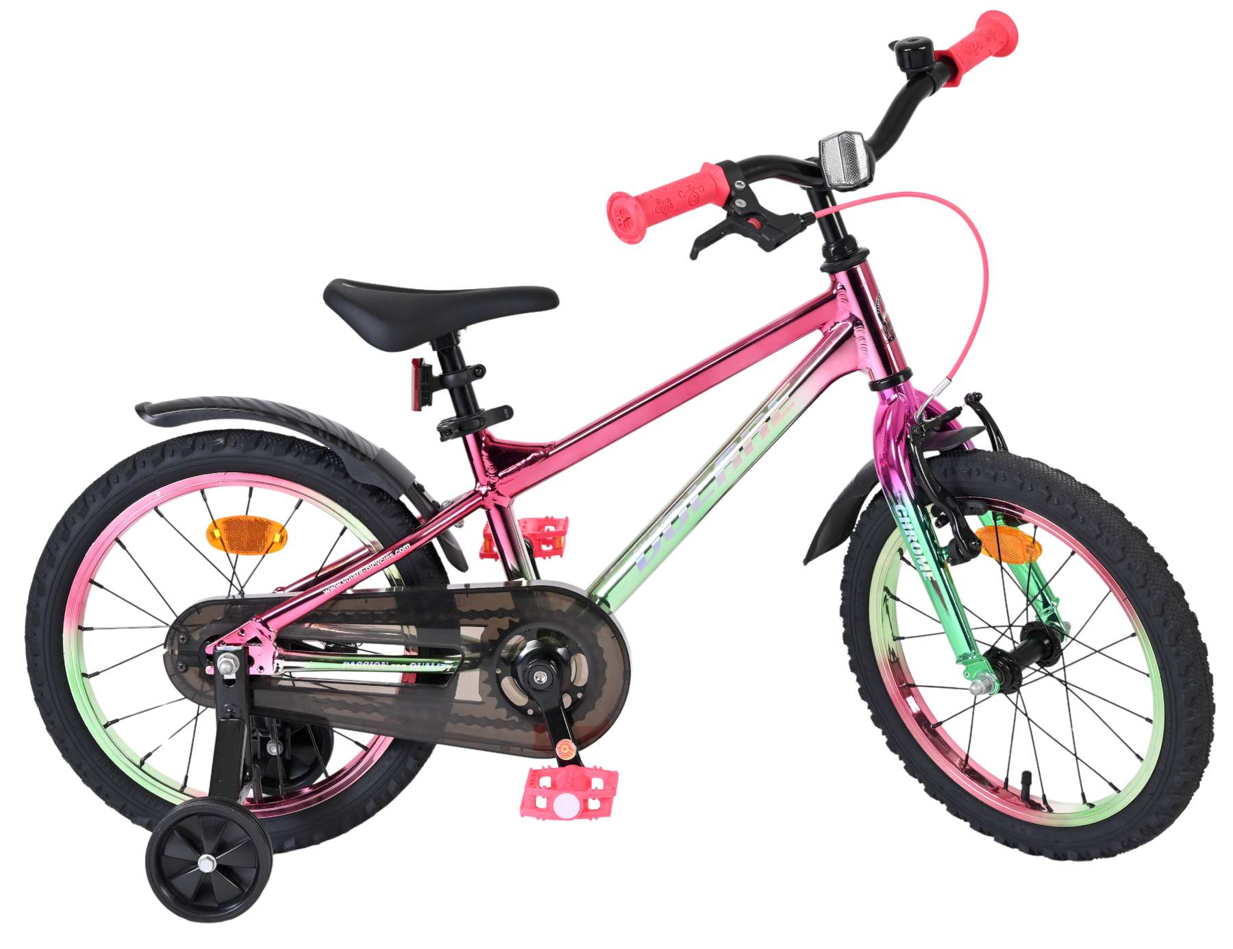Volare Chrome Kinderfiets - Meisjes - 16 inch - Roze Groen - Afbeelding 10