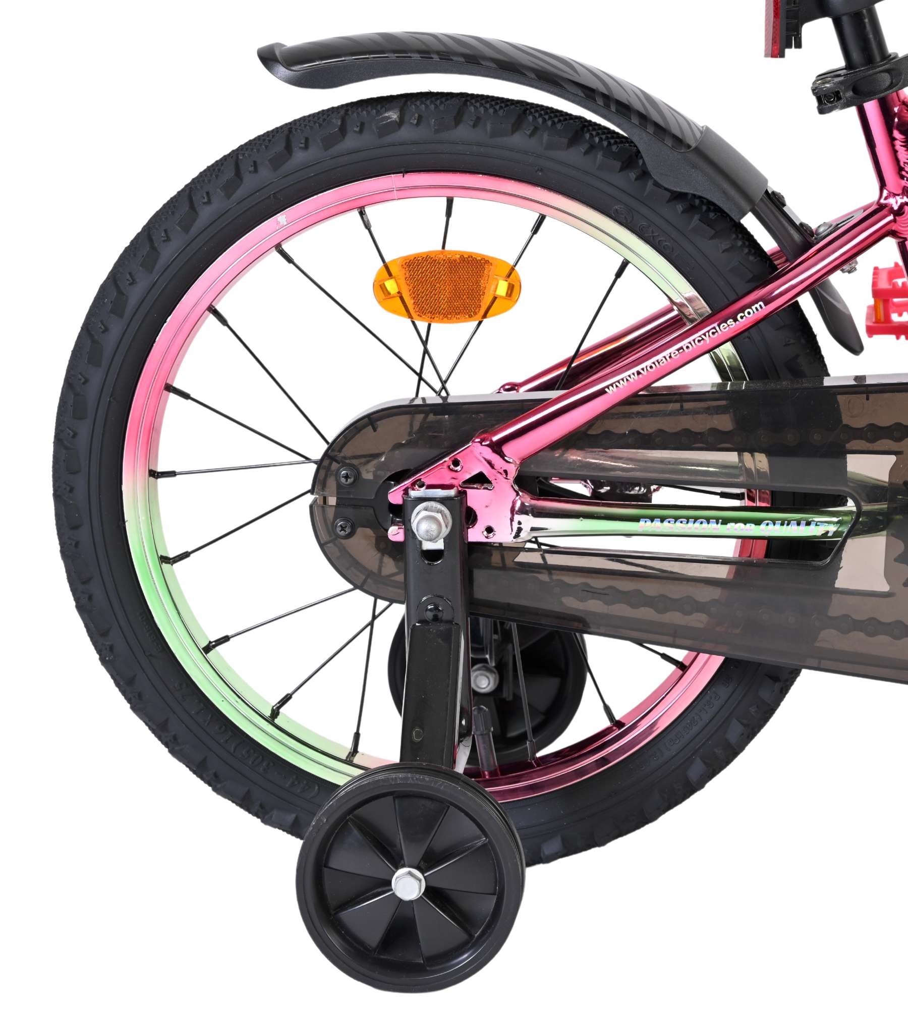 Volare Chrome Kinderfiets - Meisjes - 16 inch - Roze Groen - Afbeelding 2