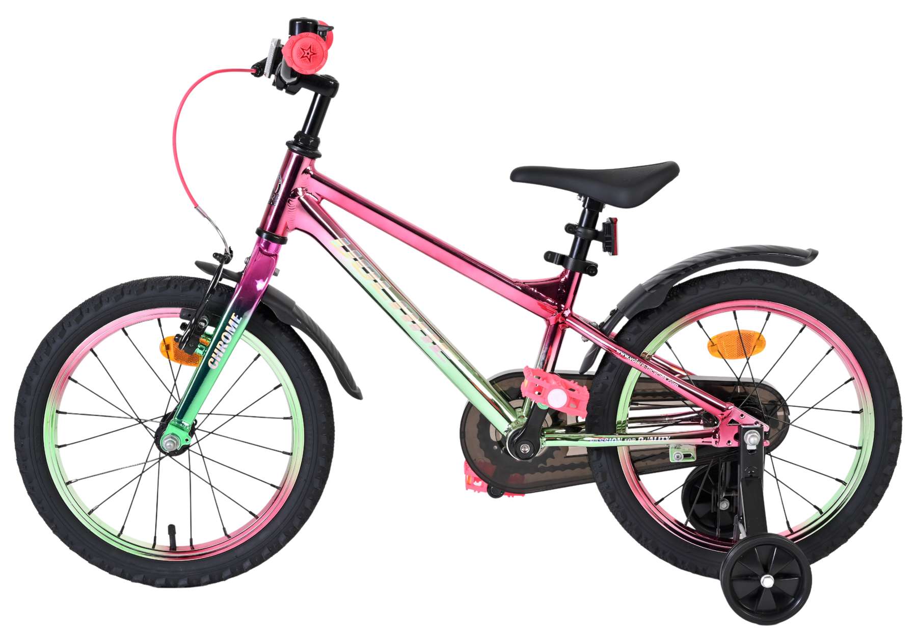 Volare Chrome Kinderfiets - Meisjes - 16 inch - Roze Groen - Afbeelding 7