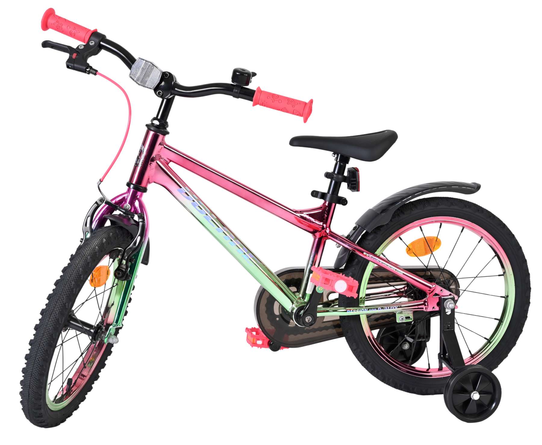 Volare Chrome Kinderfiets - Meisjes - 16 inch - Roze Groen - Afbeelding 8