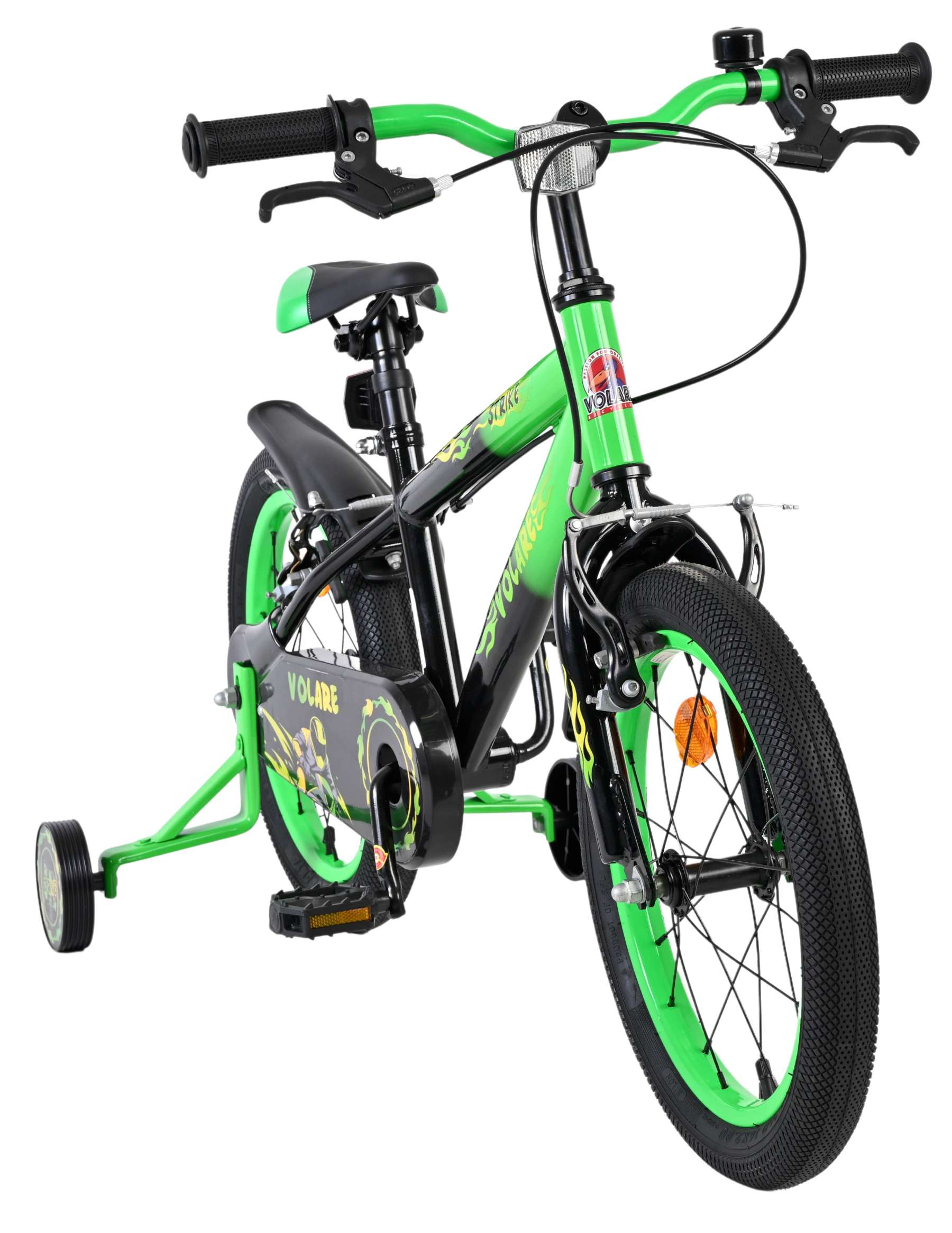 Volare Strike Kinderfiets - Jongens - 16 inch - Zwart Groen - Twee Handremmen - Afbeelding 6