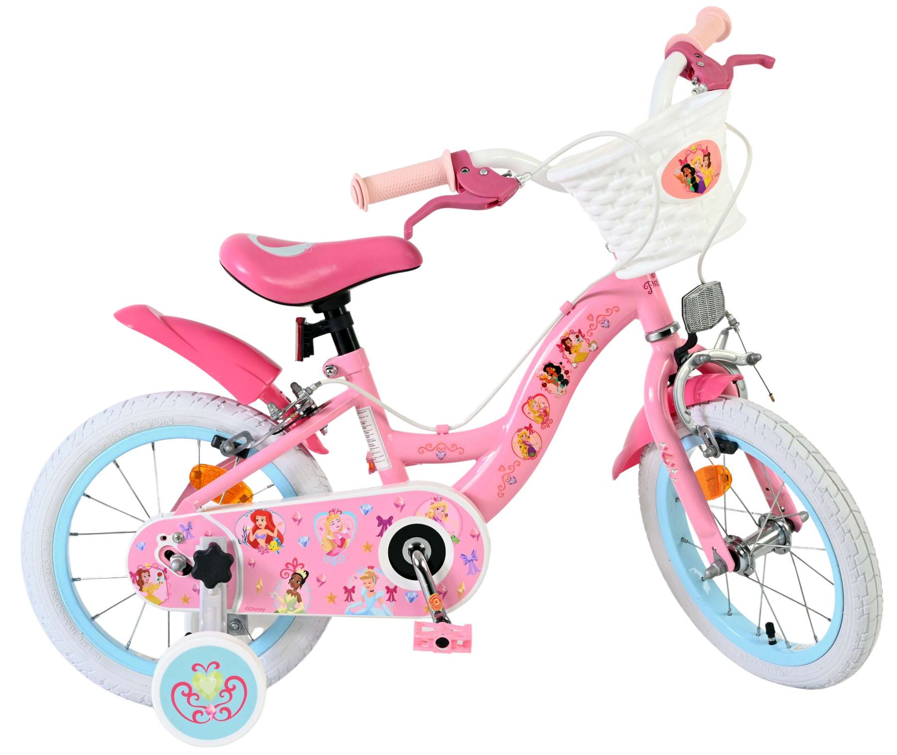 Magic Royals Kinderfiets - Meisjes - 14 inch - Roze - Twee handremmen - Afbeelding 10