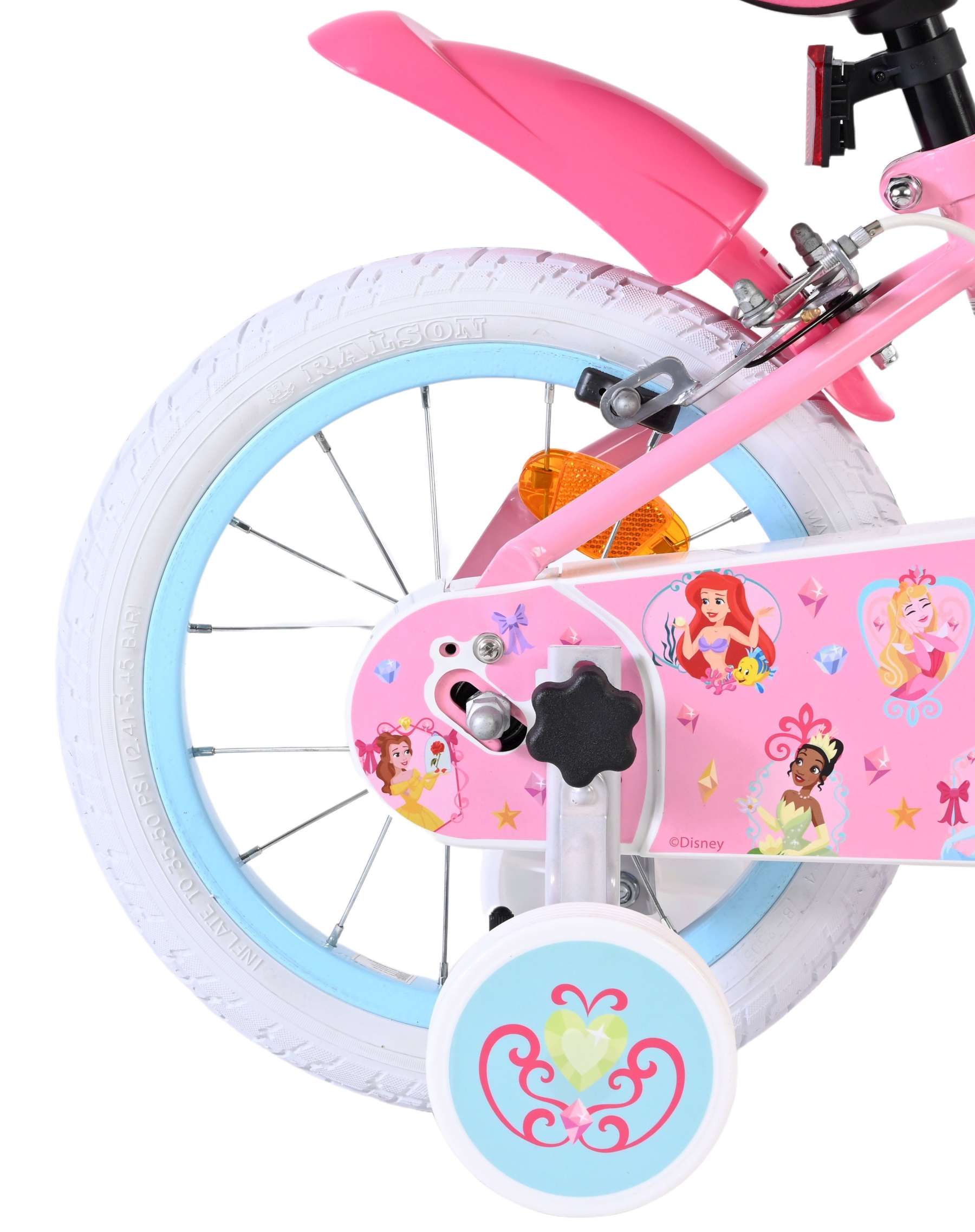 Magic Royals Kinderfiets - Meisjes - 14 inch - Roze - Twee handremmen - Afbeelding 2
