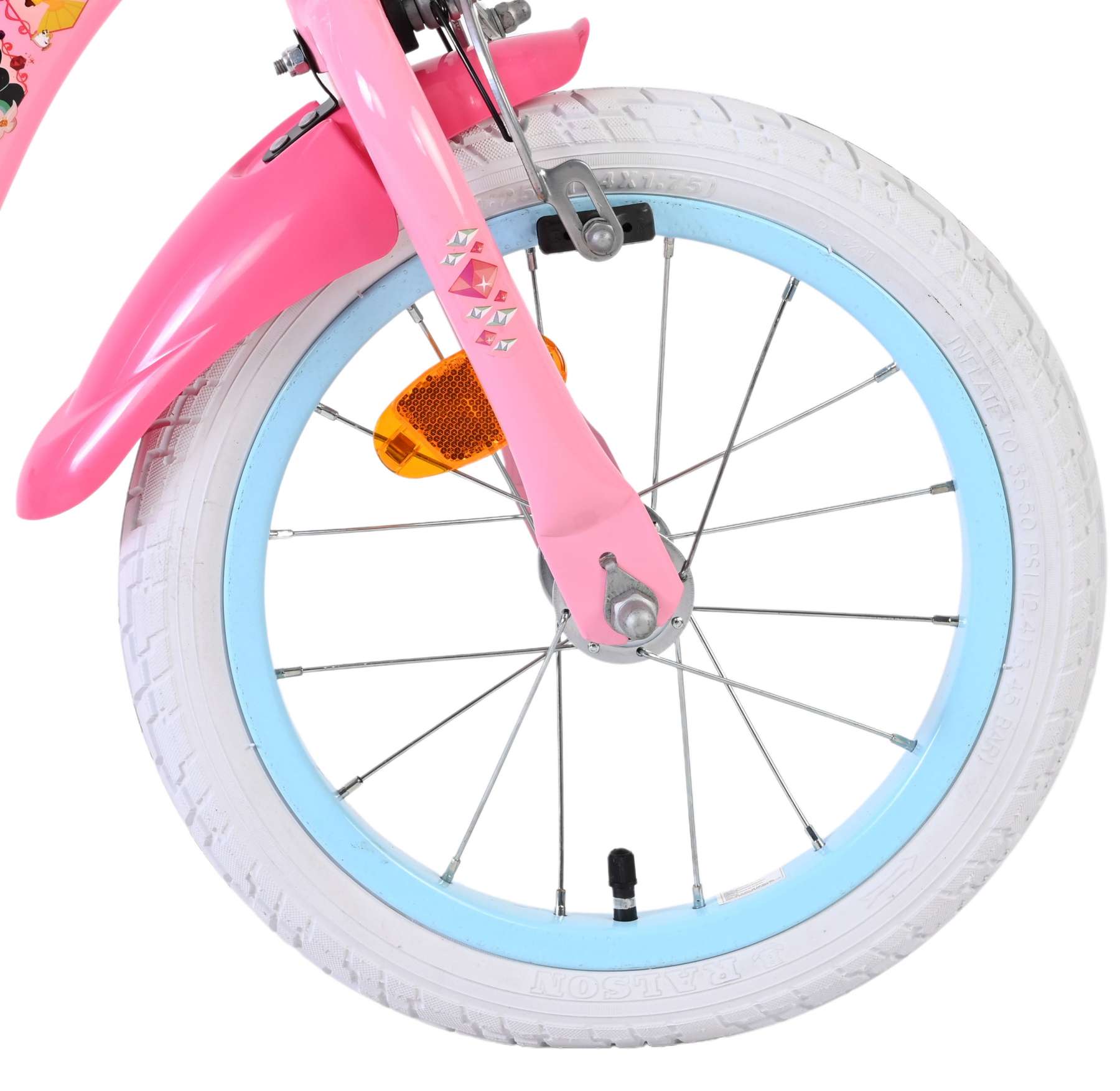 Magic Royals Kinderfiets - Meisjes - 14 inch - Roze - Twee handremmen - Afbeelding 3