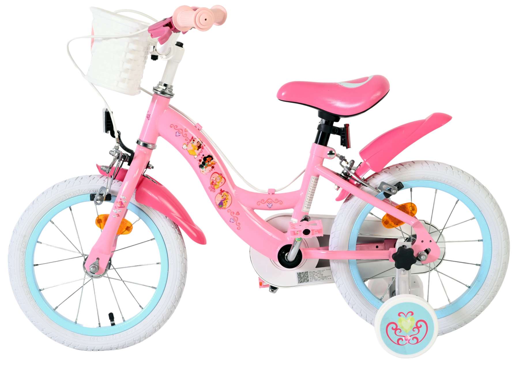 Magic Royals Kinderfiets - Meisjes - 14 inch - Roze - Twee handremmen - Afbeelding 7