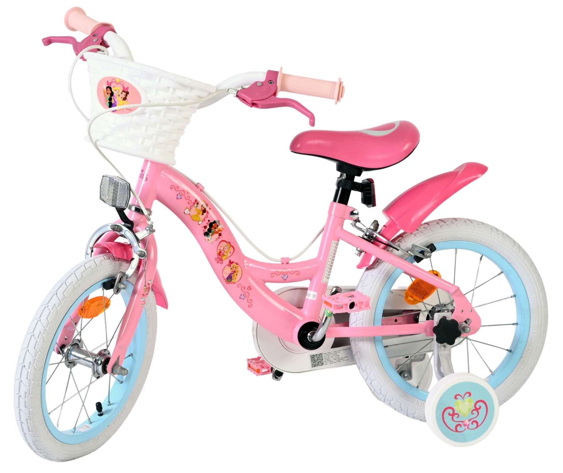Magic Royals Kinderfiets - Meisjes - 14 inch - Roze - Twee handremmen - Afbeelding 8