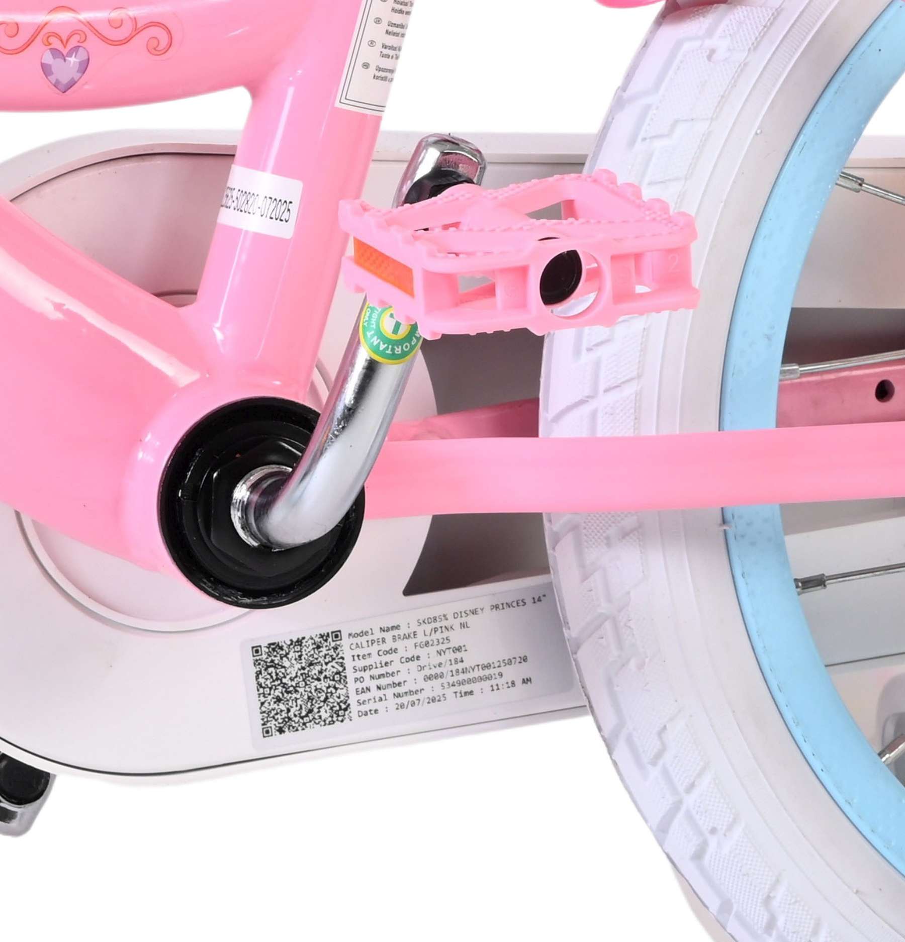 Magic Royals Kinderfiets - Meisjes - 14 inch - Roze - Twee handremmen - Afbeelding 9