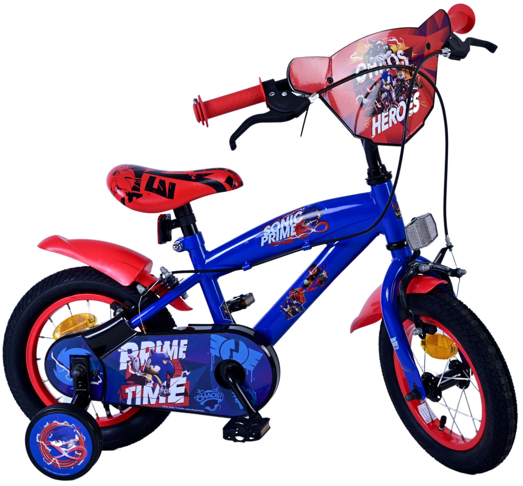 Turbo Crew Kinderfiets - Jongens - 12 inch - Blauw Rood - Twee handremmen - Afbeelding 2